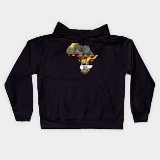 African Wildlife Continent Collage Kids Hoodie